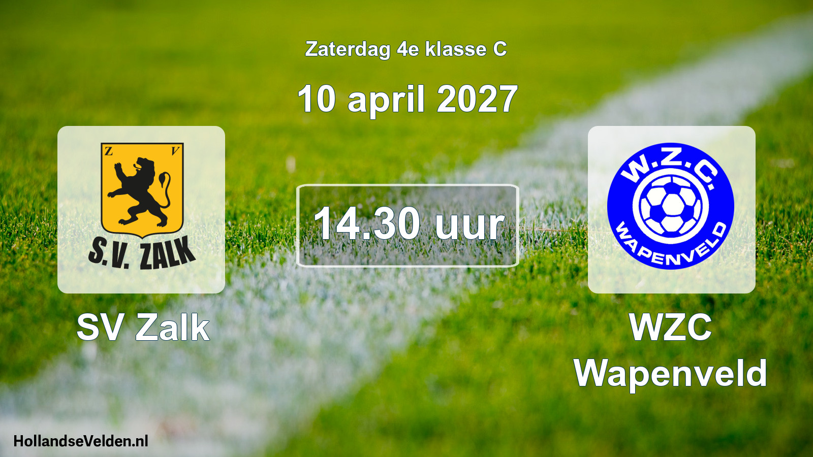 Geplande wedstrijd: SV Zalk - WZC Wapenveld (10 april 2027)