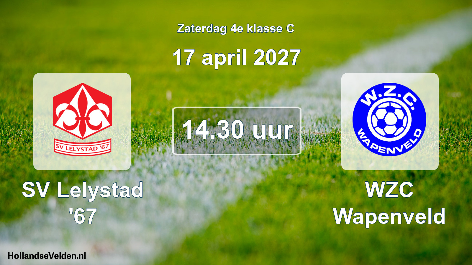 Geplande wedstrijd: SV Lelystad '67 - WZC Wapenveld (17 april 2027)