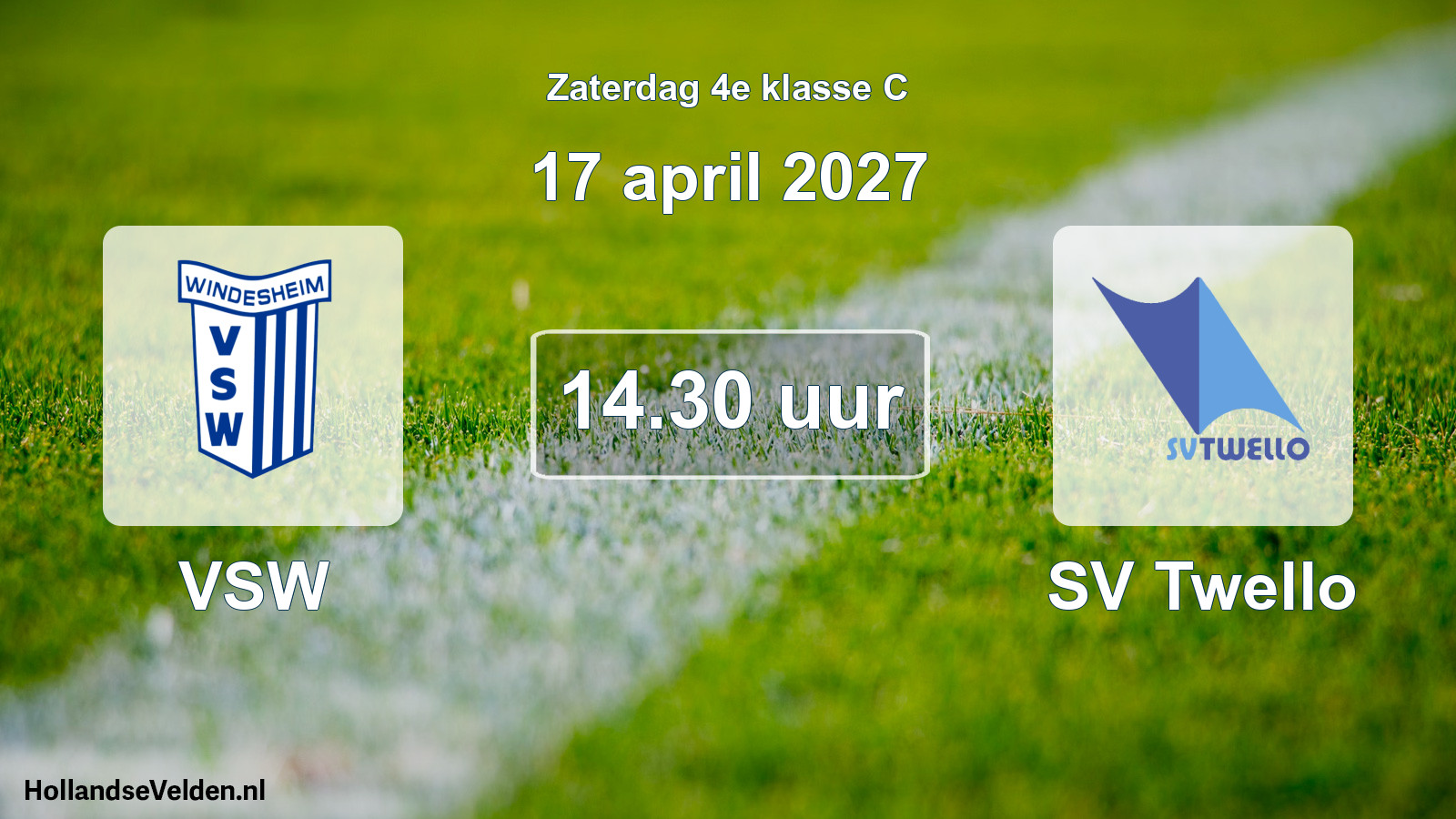 Geplande wedstrijd: VSW - SV Twello (17 april 2027)