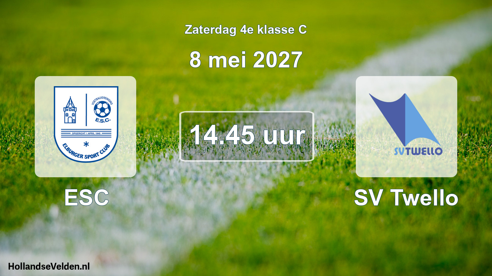 Geplande wedstrijd: ESC - SV Twello (8 mei 2027)