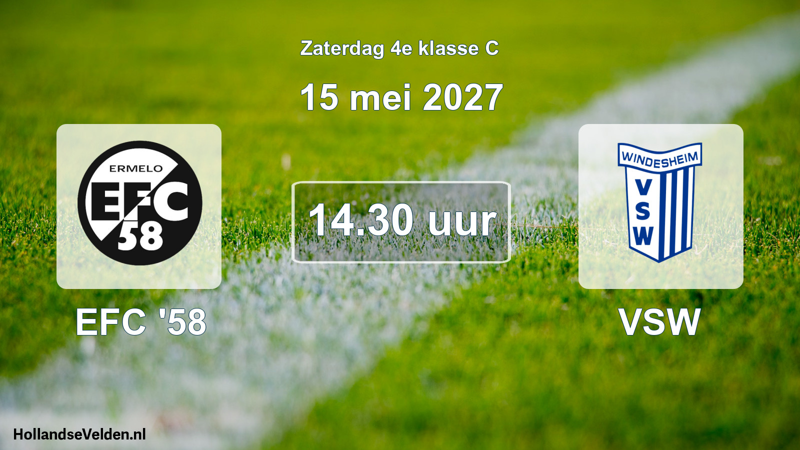 Geplande wedstrijd: EFC '58 - VSW (15 mei 2027)
