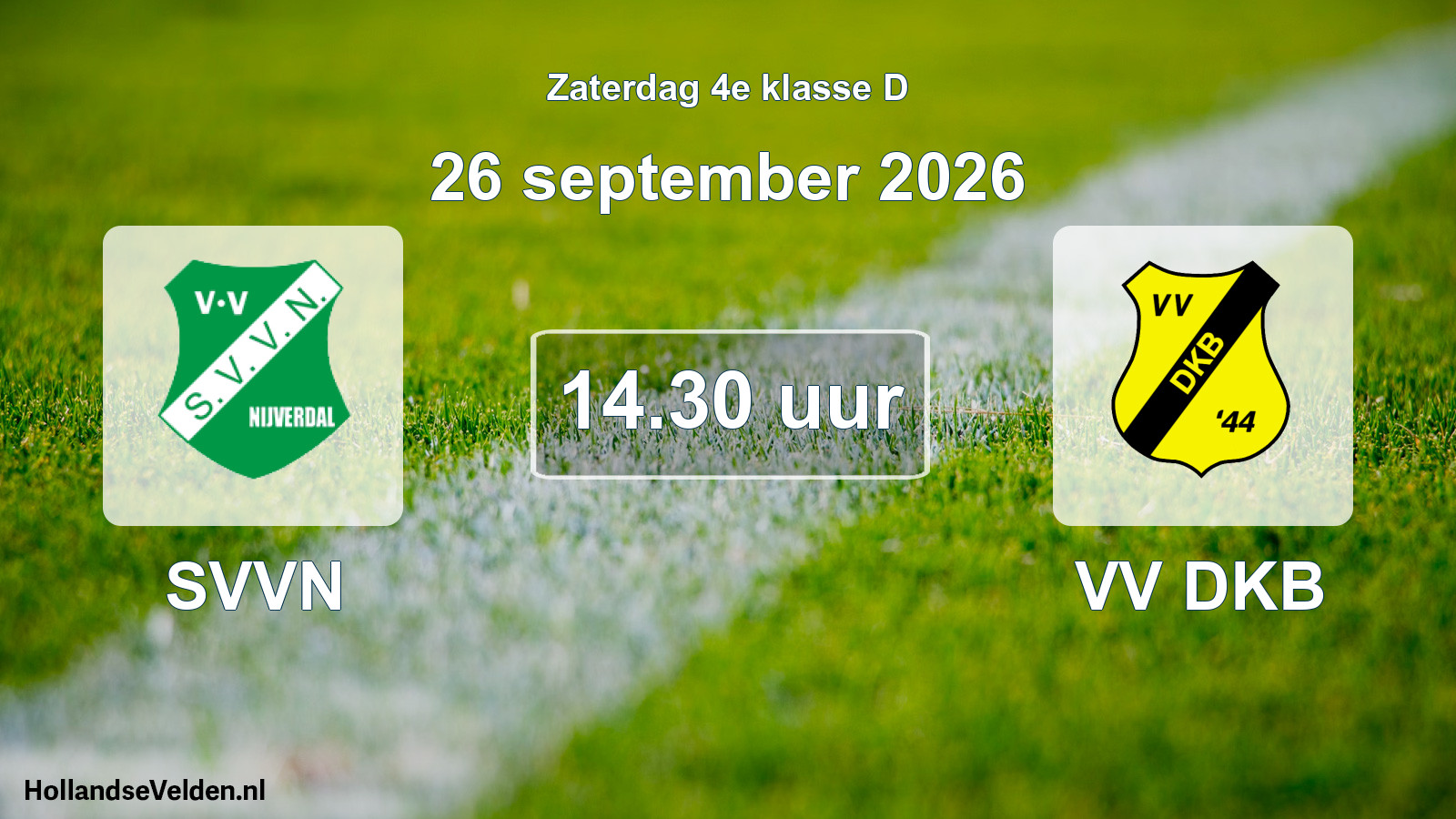 Geplande wedstrijd: SVVN - VV DKB (26 september 2026)