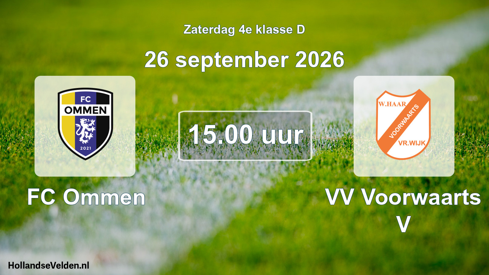 Geplande wedstrijd: FC Ommen - VV Voorwaarts V (26 september 2026)
