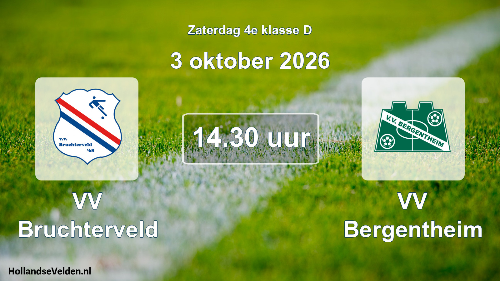 Geplande wedstrijd: VV Bruchterveld - VV Bergentheim (3 oktober 2026)