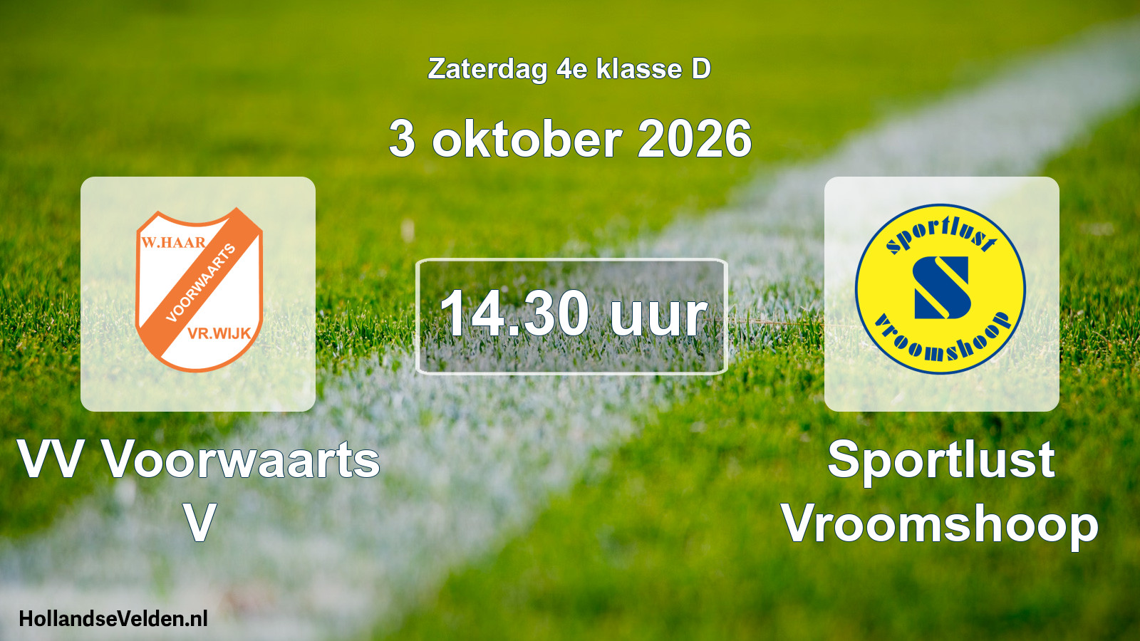Geplande wedstrijd: VV Voorwaarts V - Sportlust Vroomshoop (3 oktober 2026)