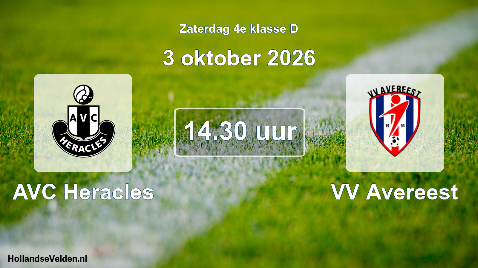 Geplande wedstrijd: AVC Heracles - VV Avereest (3 oktober 2026)