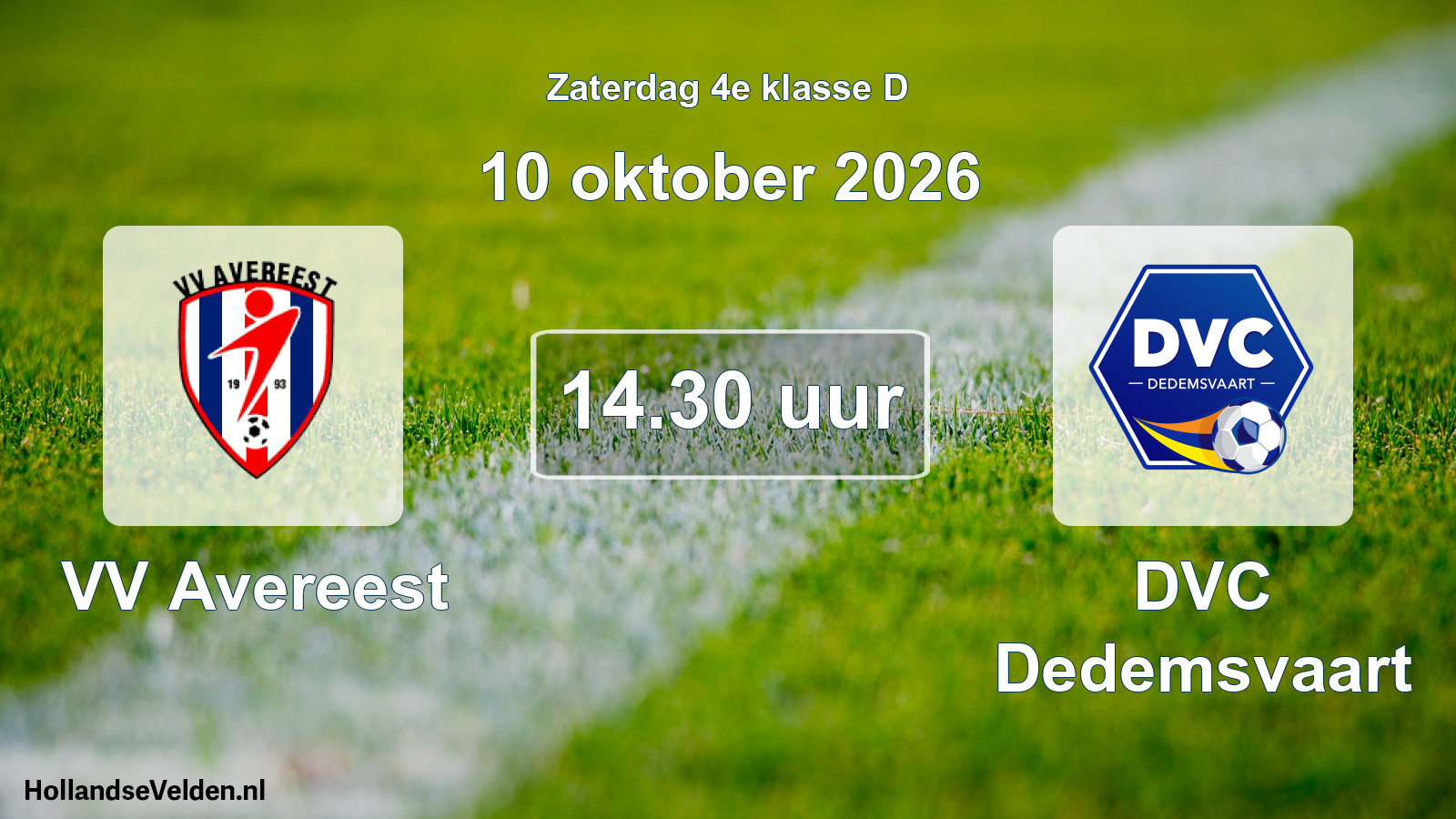 Geplande wedstrijd: VV Avereest - DVC Dedemsvaart (10 oktober 2026)