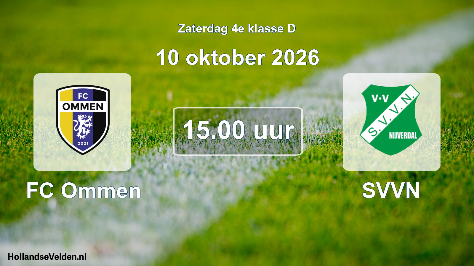 Geplande wedstrijd: FC Ommen - SVVN (10 oktober 2026)