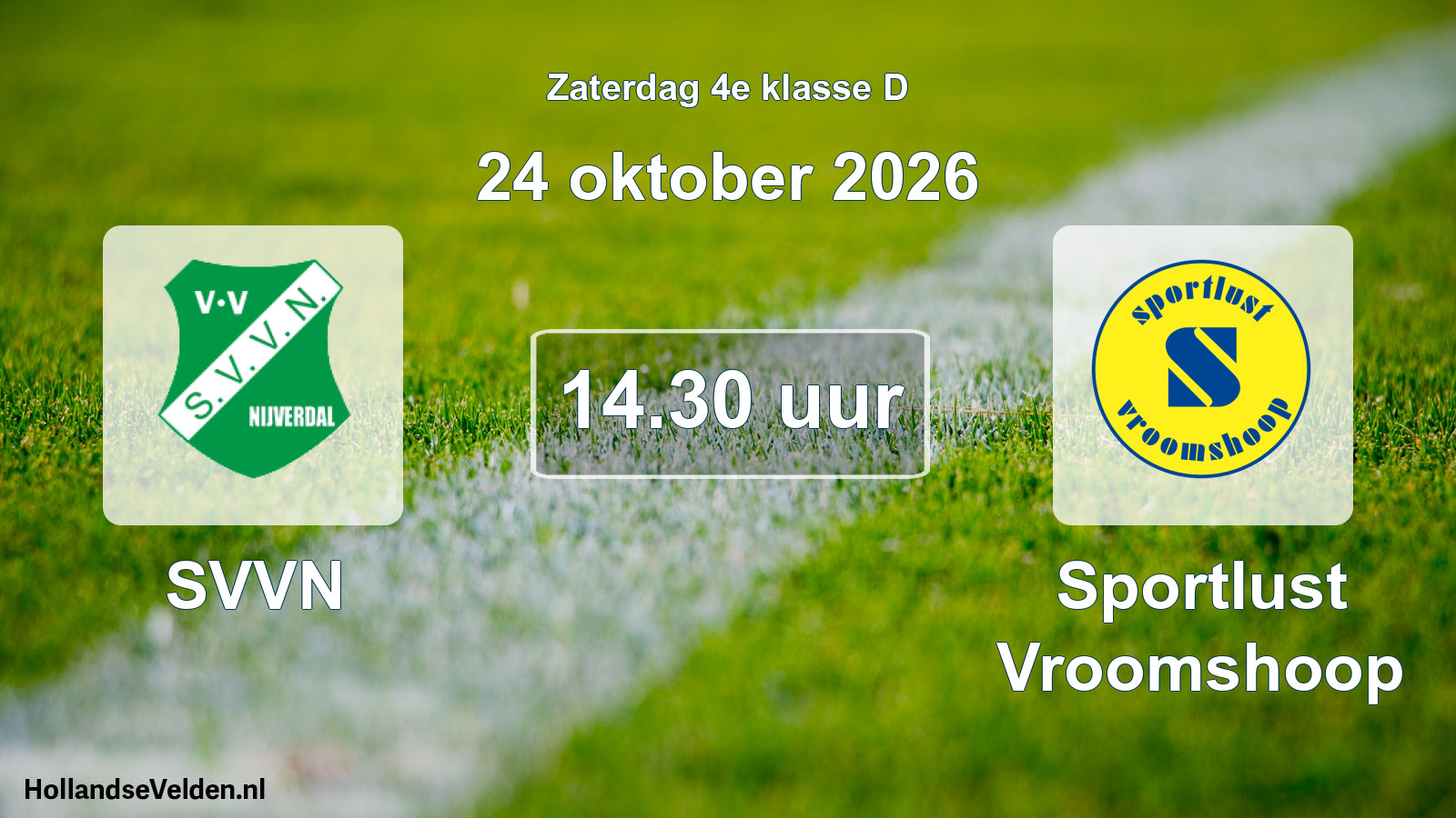 Geplande wedstrijd: SVVN - Sportlust Vroomshoop (24 oktober 2026)