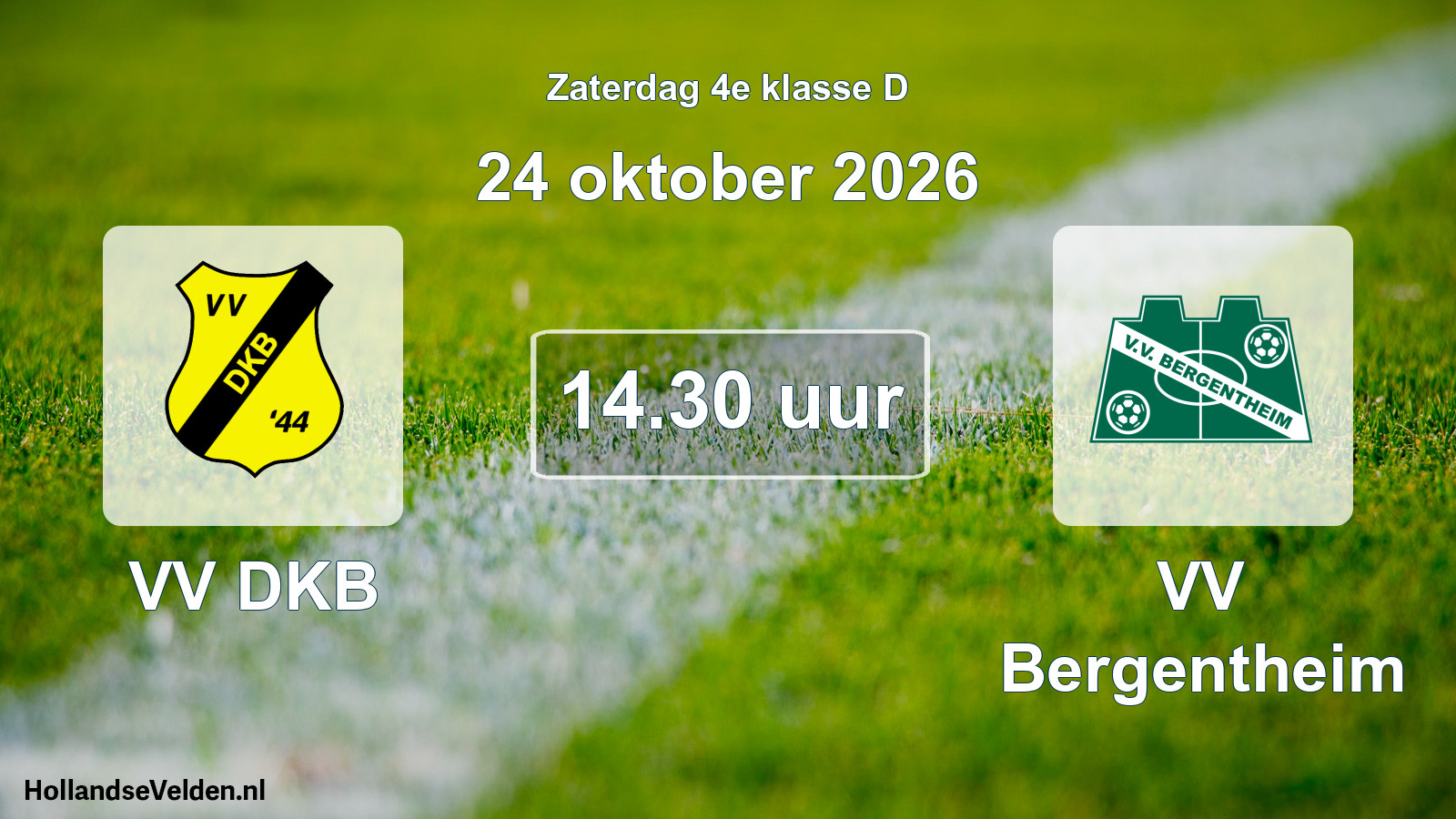 Geplande wedstrijd: VV DKB - VV Bergentheim (24 oktober 2026)
