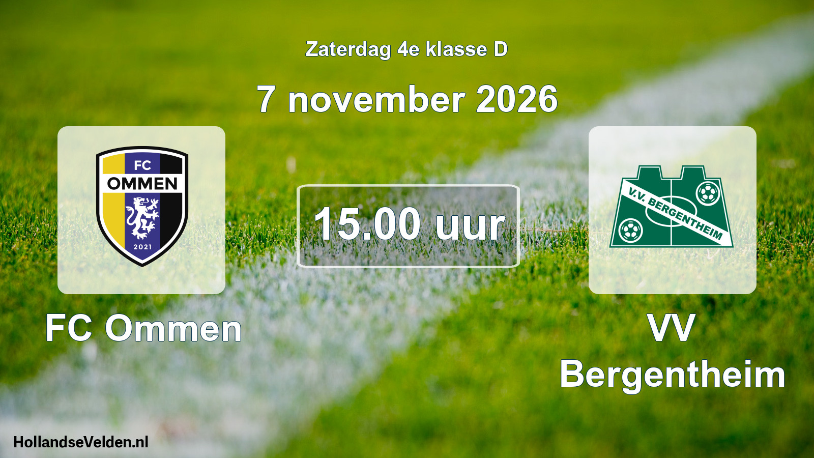 Geplande wedstrijd: FC Ommen - VV Bergentheim (7 november 2026)