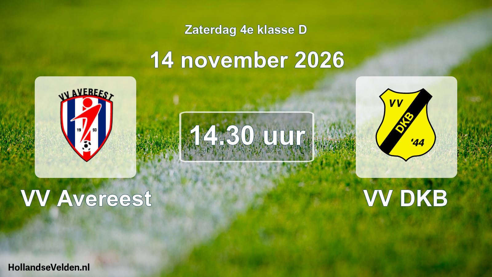 Geplande wedstrijd: VV Avereest - VV DKB (14 november 2026)