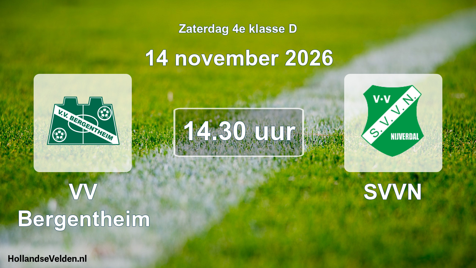 Geplande wedstrijd: VV Bergentheim - SVVN (14 november 2026)