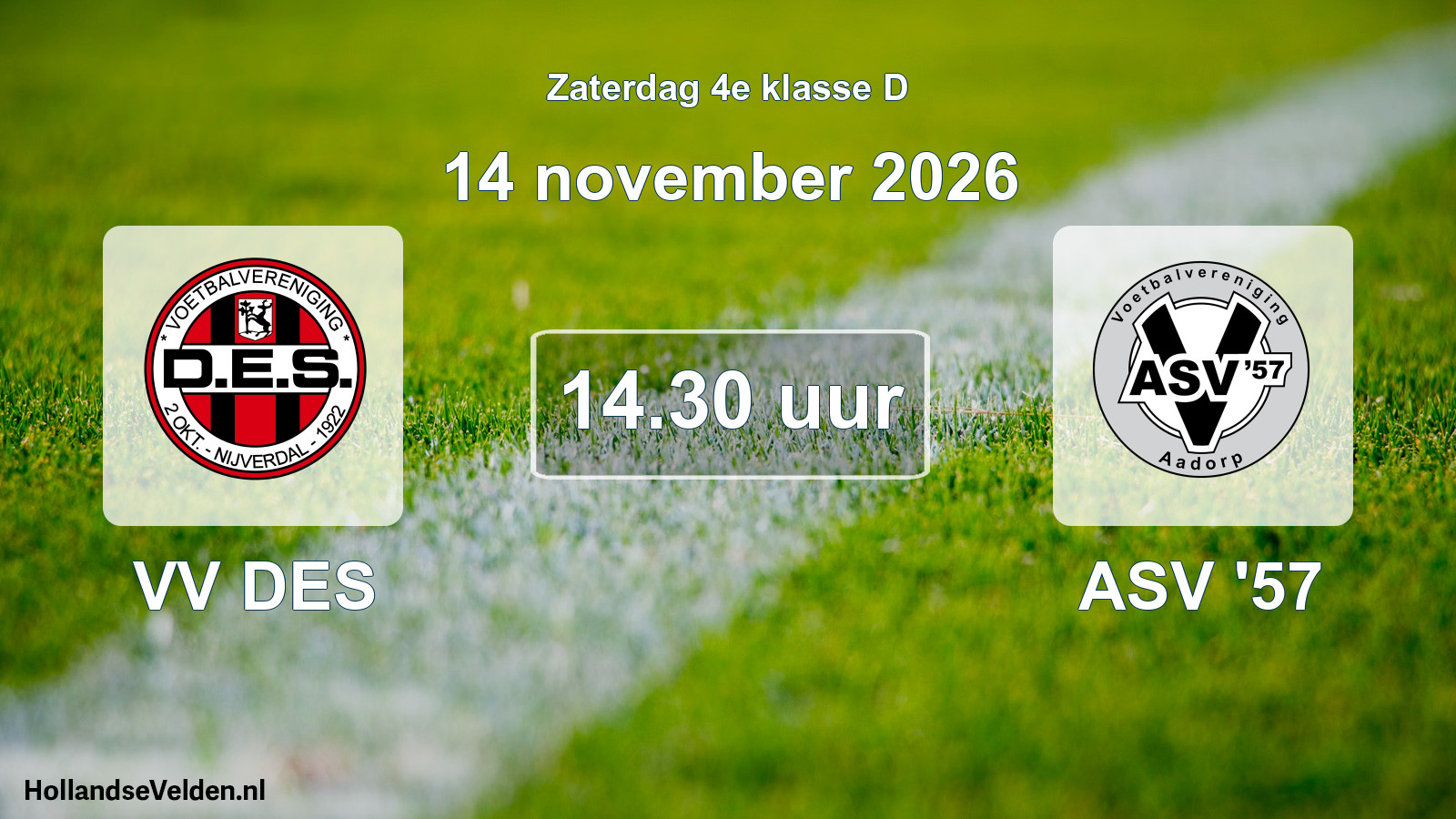 Geplande wedstrijd: VV DES - ASV '57 (14 november 2026)