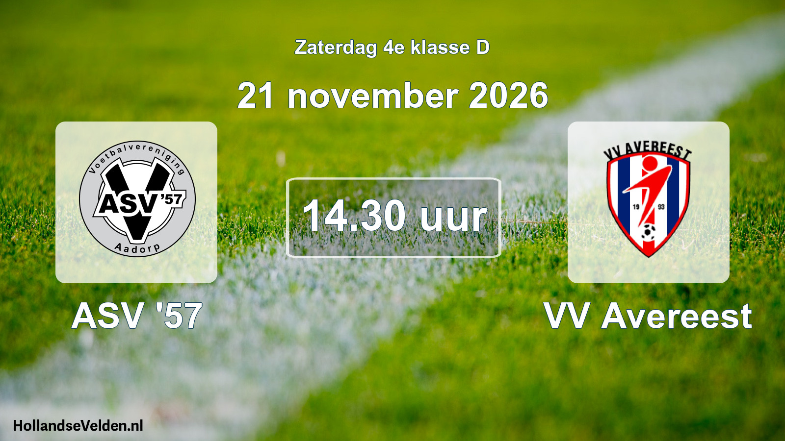 Geplande wedstrijd: ASV '57 - VV Avereest (21 november 2026)