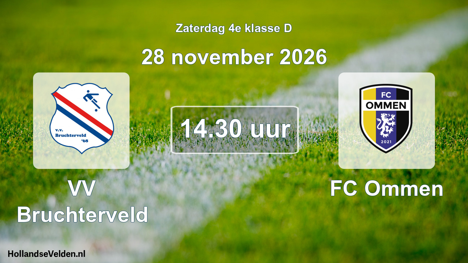 Geplande wedstrijd: VV Bruchterveld - FC Ommen (28 november 2026)