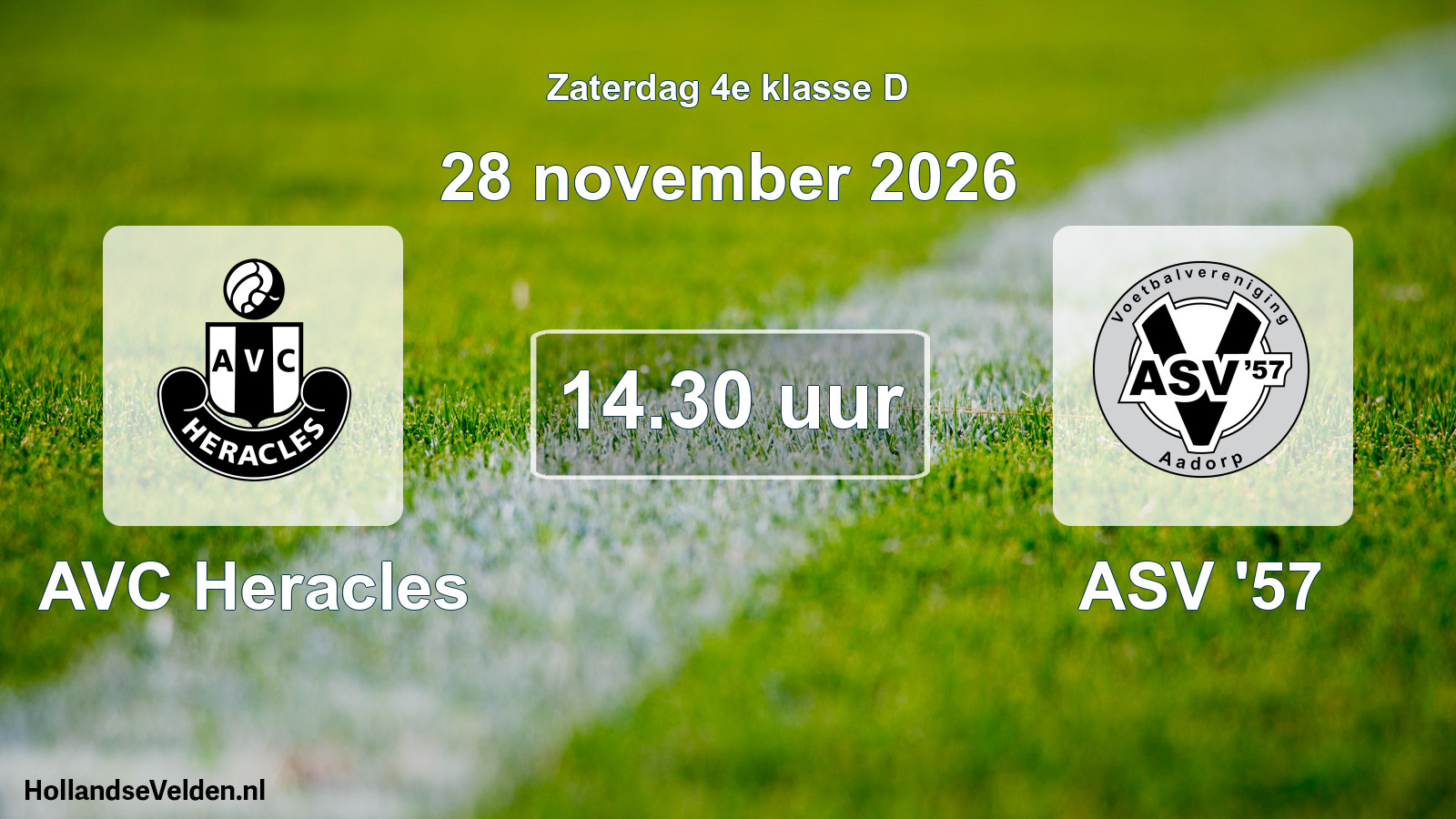 Geplande wedstrijd: AVC Heracles - ASV '57 (28 november 2026)