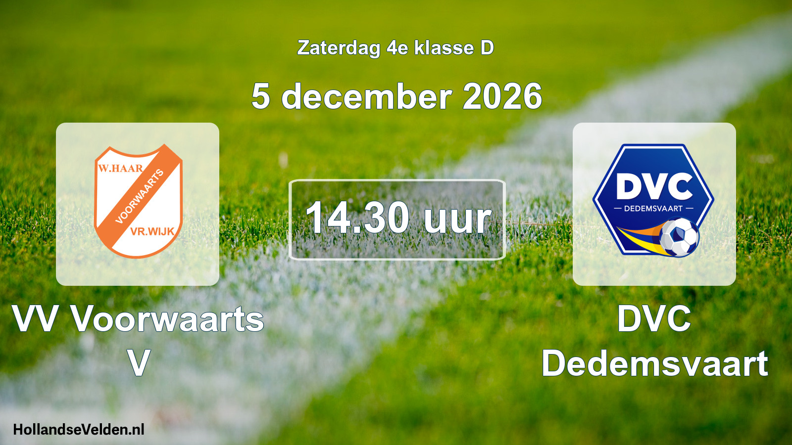 Geplande wedstrijd: VV Voorwaarts V - DVC Dedemsvaart (5 december 2026)