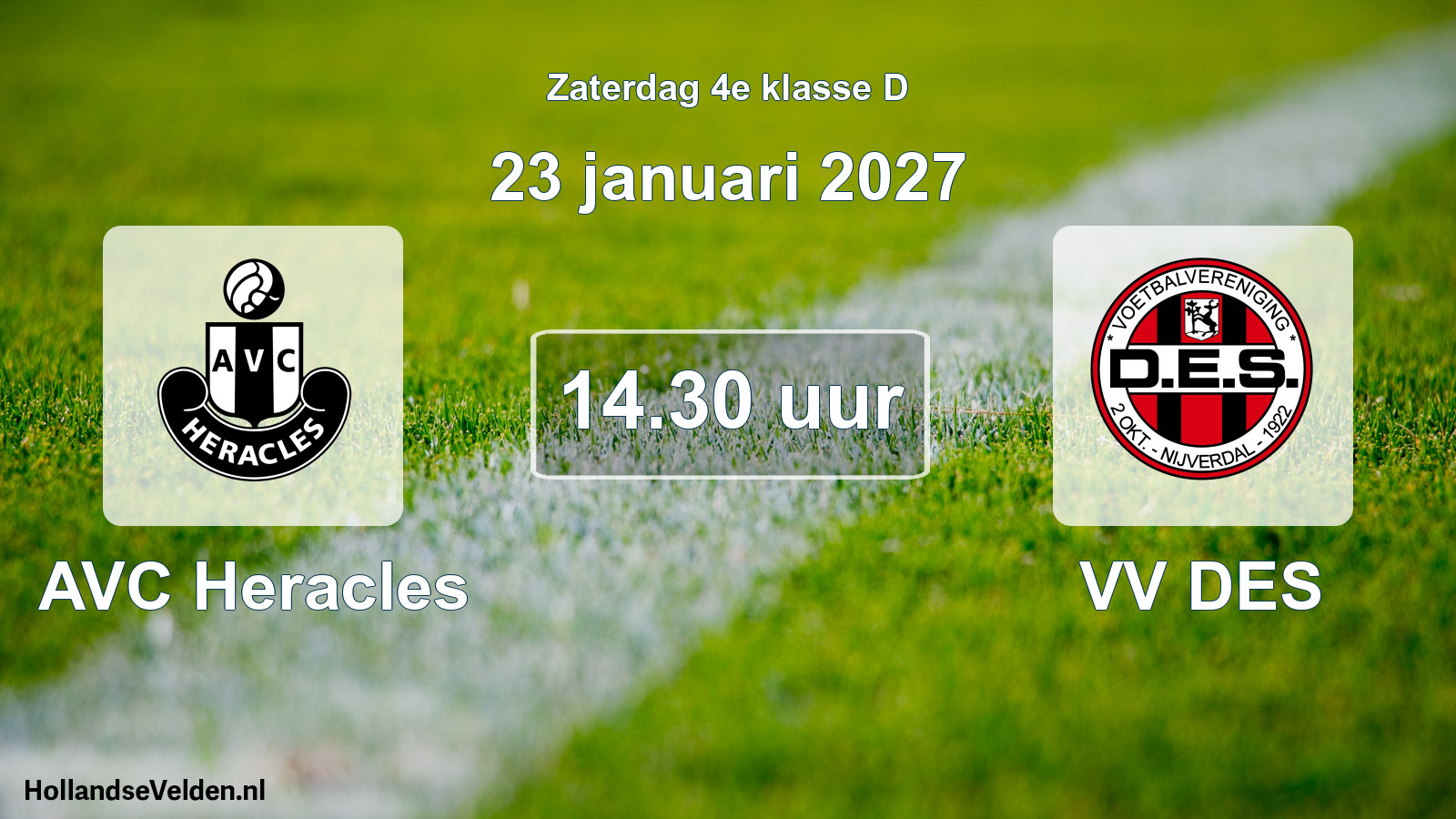 Geplande wedstrijd: AVC Heracles - VV DES (23 januari 2027)