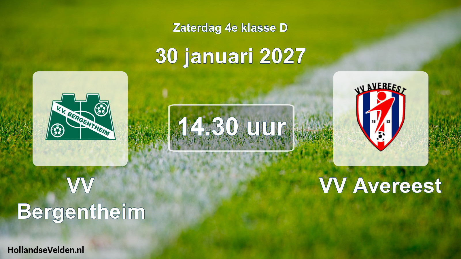 Scheduled Match: VV Bergentheim - VV Avereest (30 January 2027)