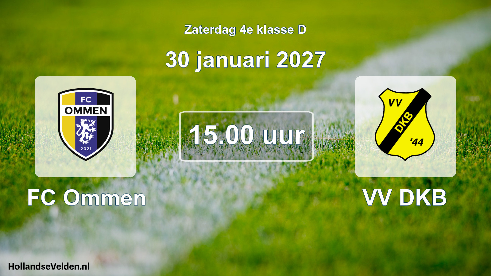 Geplande wedstrijd: FC Ommen - VV DKB (30 januari 2027)