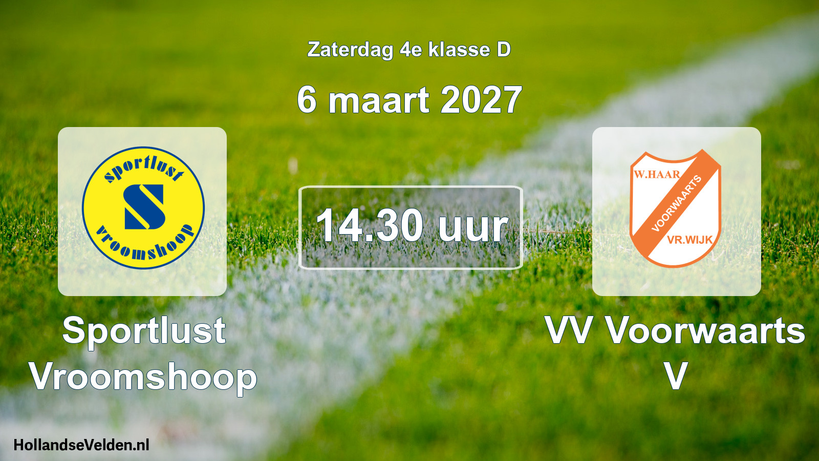 Geplande wedstrijd: Sportlust Vroomshoop - VV Voorwaarts V (6 maart 2027)