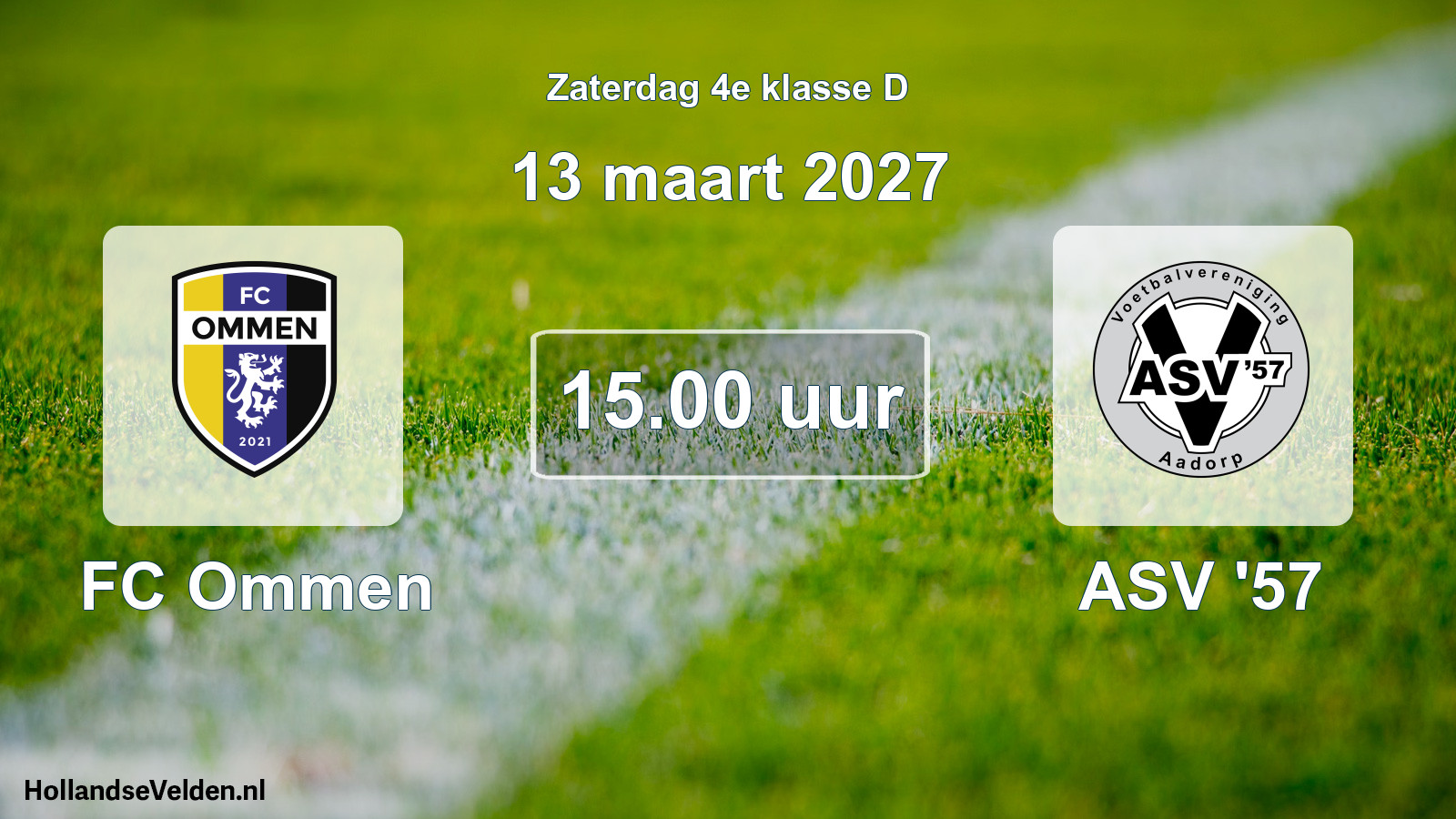 Geplande wedstrijd: FC Ommen - ASV '57 (13 maart 2027)
