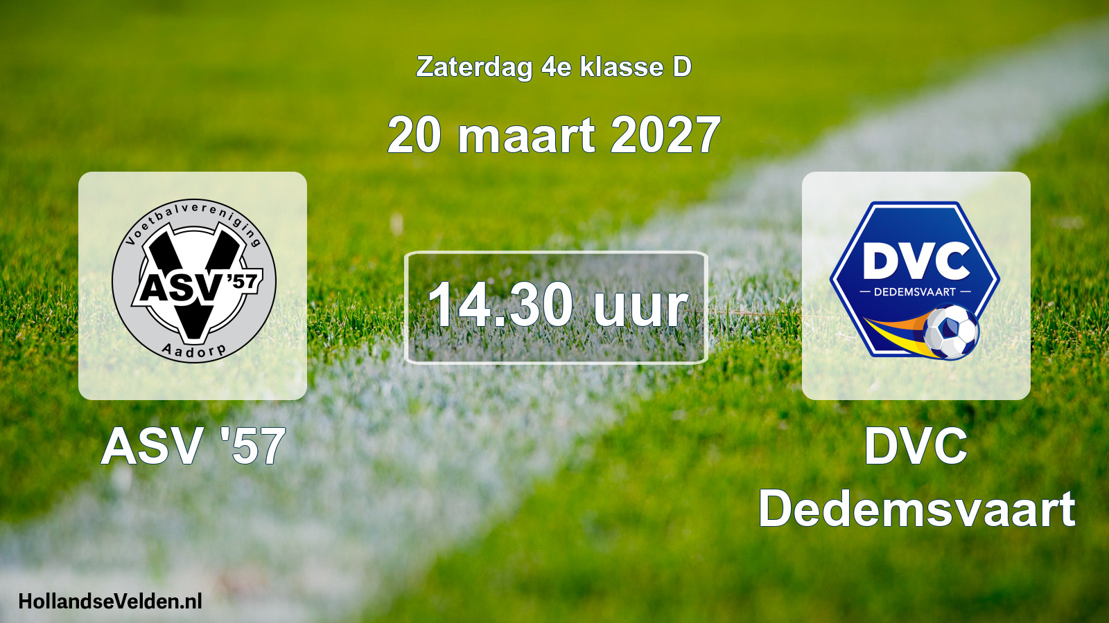 Scheduled Match: ASV '57 - DVC Dedemsvaart (20 March 2027)