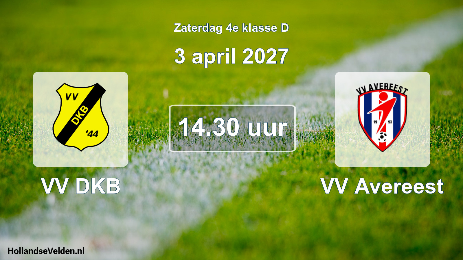 Geplande wedstrijd: VV DKB - VV Avereest (3 april 2027)