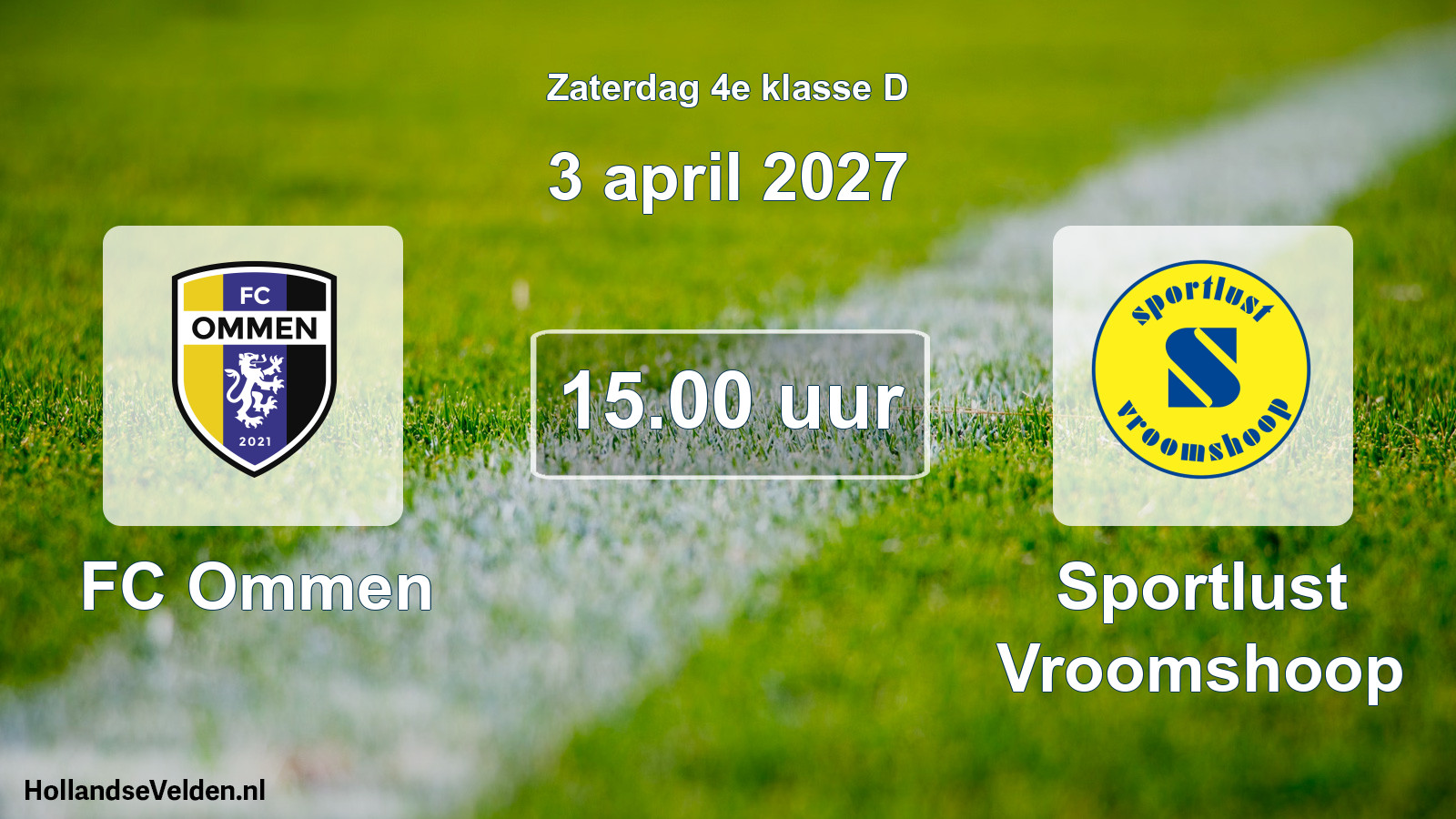 Geplande wedstrijd: FC Ommen - Sportlust Vroomshoop (3 april 2027)