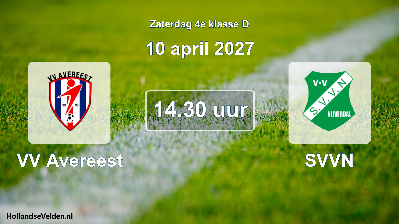 Geplande wedstrijd: VV Avereest - SVVN (10 april 2027)