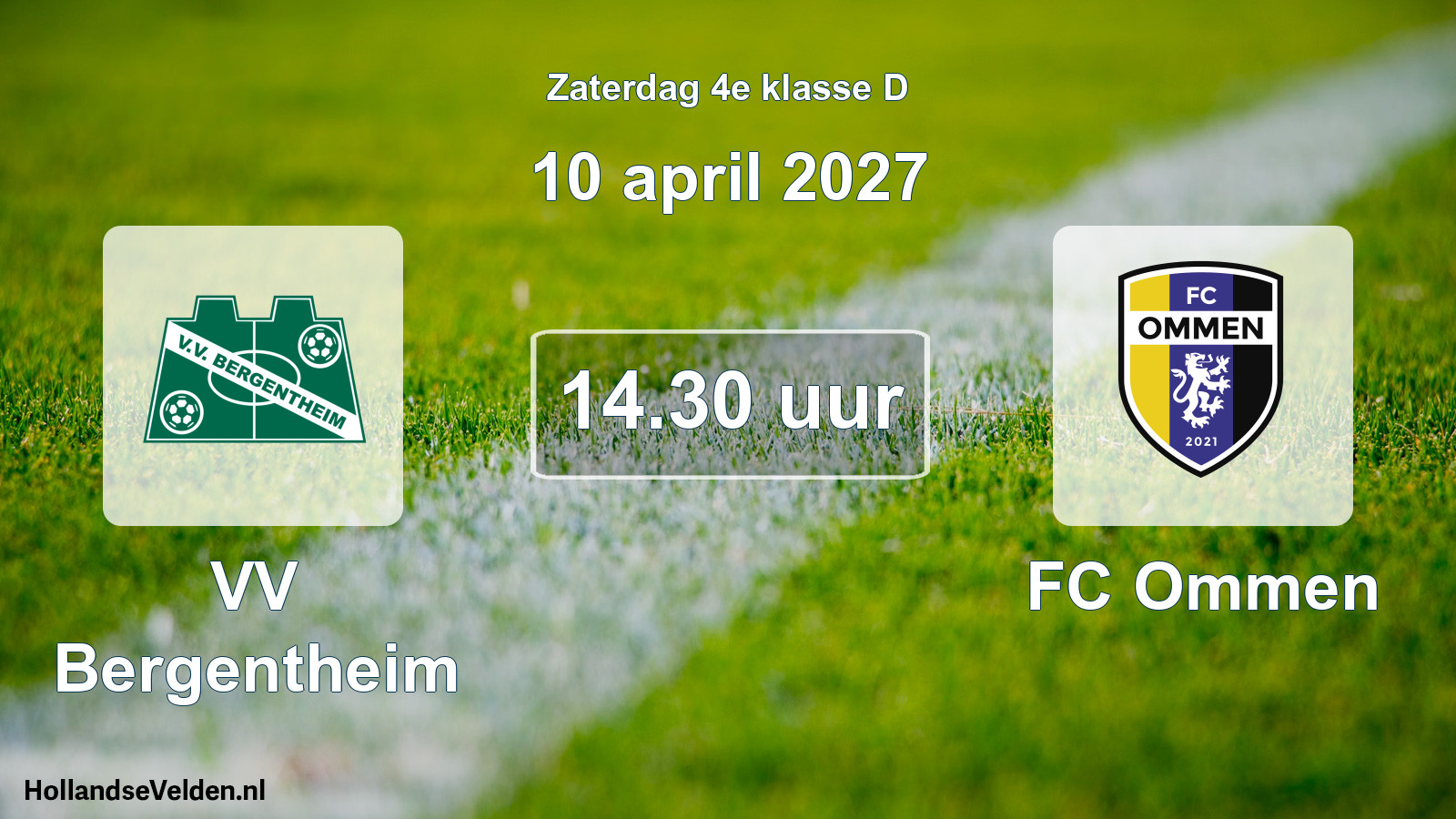 Geplande wedstrijd: VV Bergentheim - FC Ommen (10 april 2027)