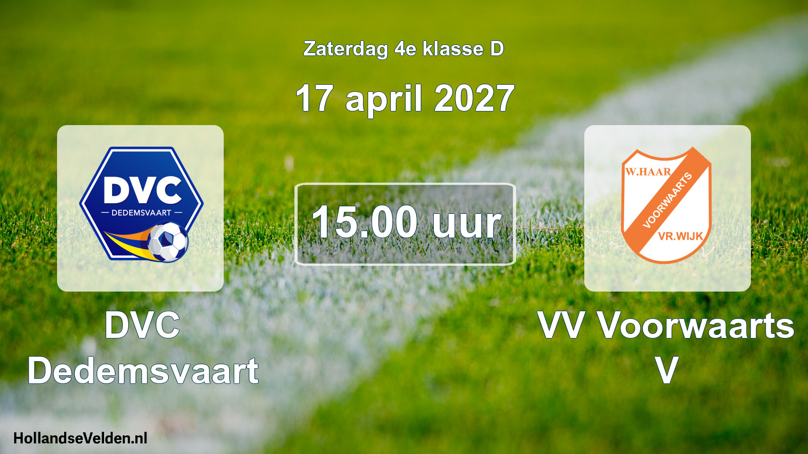 Scheduled Match: DVC Dedemsvaart - VV Voorwaarts V (17 April 2027)