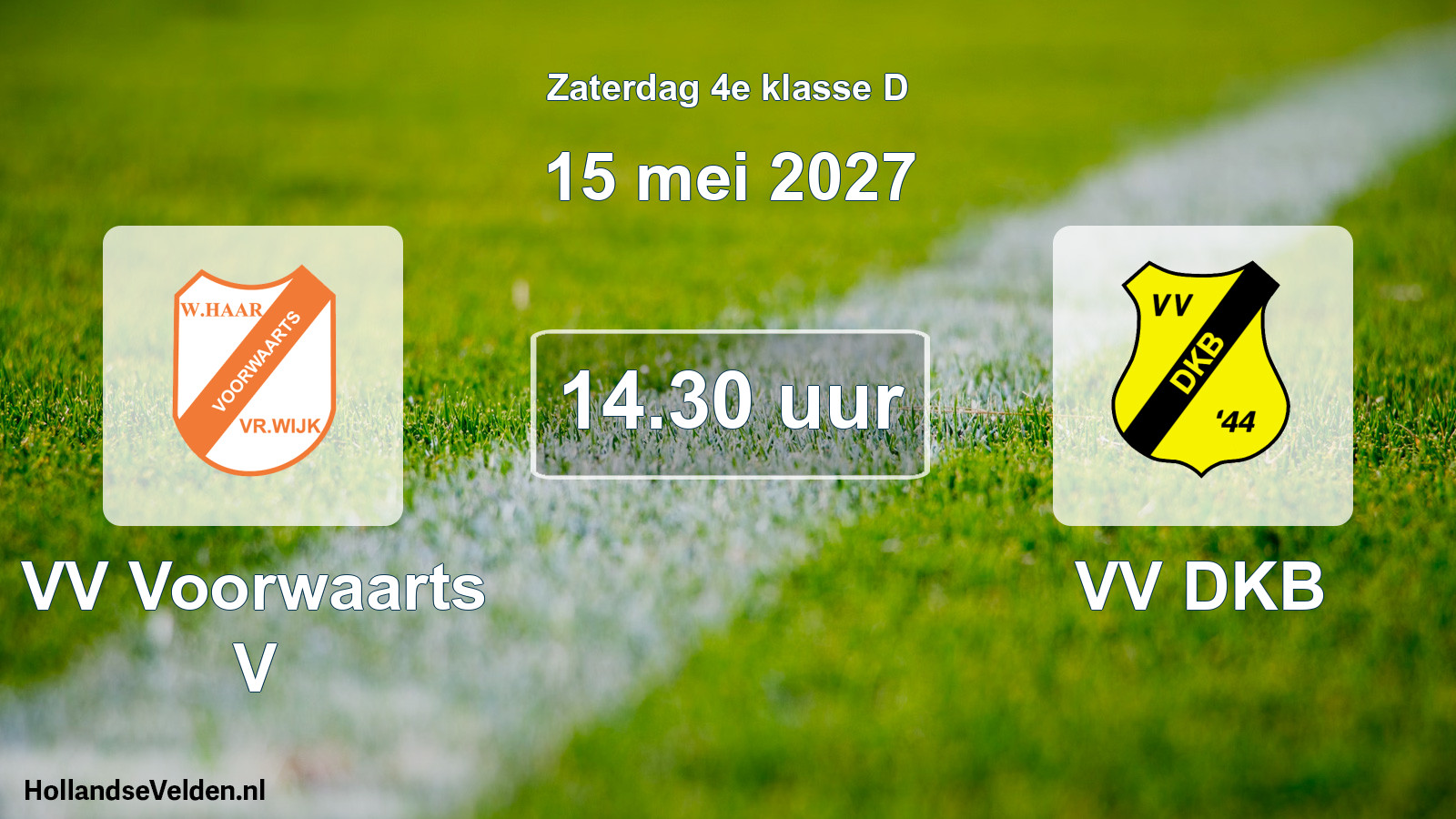 Geplande wedstrijd: VV Voorwaarts V - VV DKB (15 mei 2027)