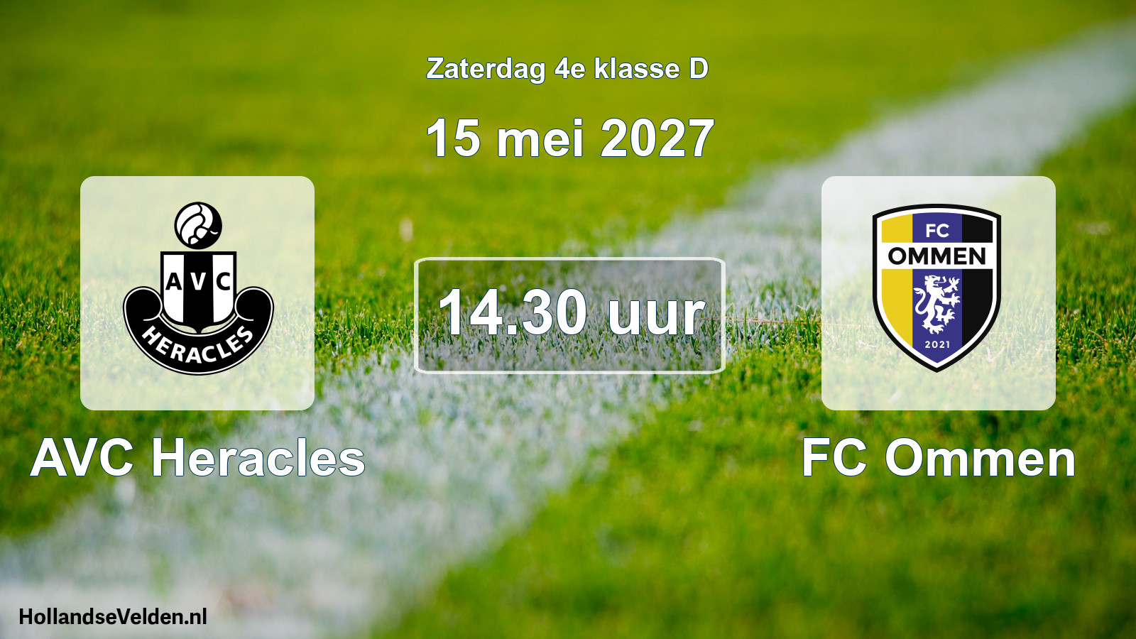 Geplande wedstrijd: AVC Heracles - FC Ommen (15 mei 2027)