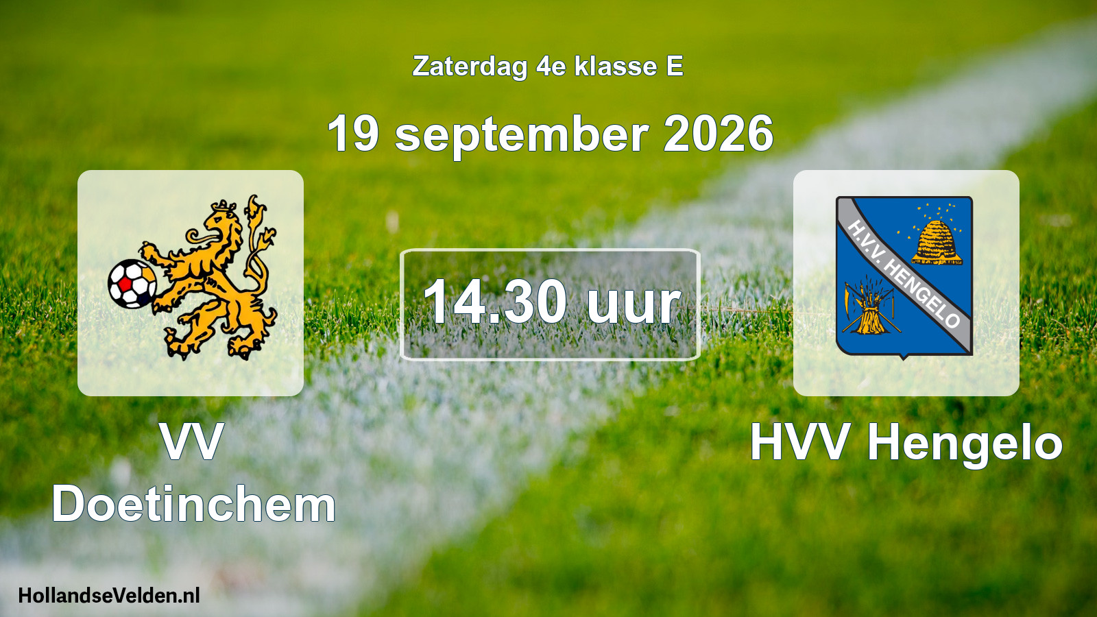 Geplande wedstrijd: VV Doetinchem - HVV Hengelo (19 september 2026)