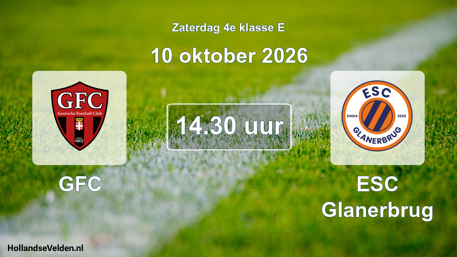 Geplande wedstrijd: GFC - ESC Glanerbrug (10 oktober 2026)