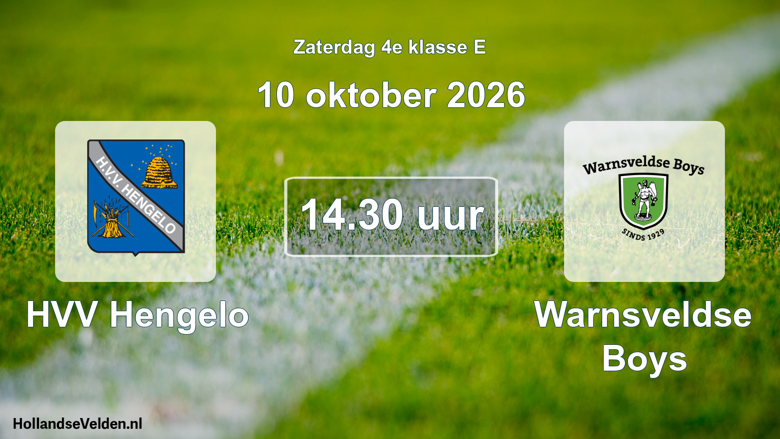 Geplande wedstrijd: HVV Hengelo - Warnsveldse Boys (10 oktober 2026)