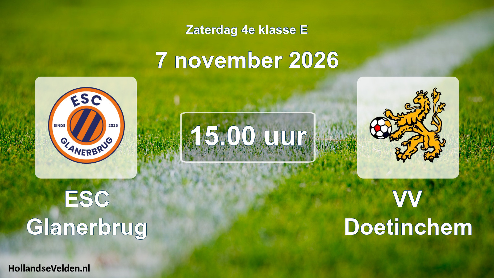 Geplande wedstrijd: ESC Glanerbrug - VV Doetinchem (7 november 2026)