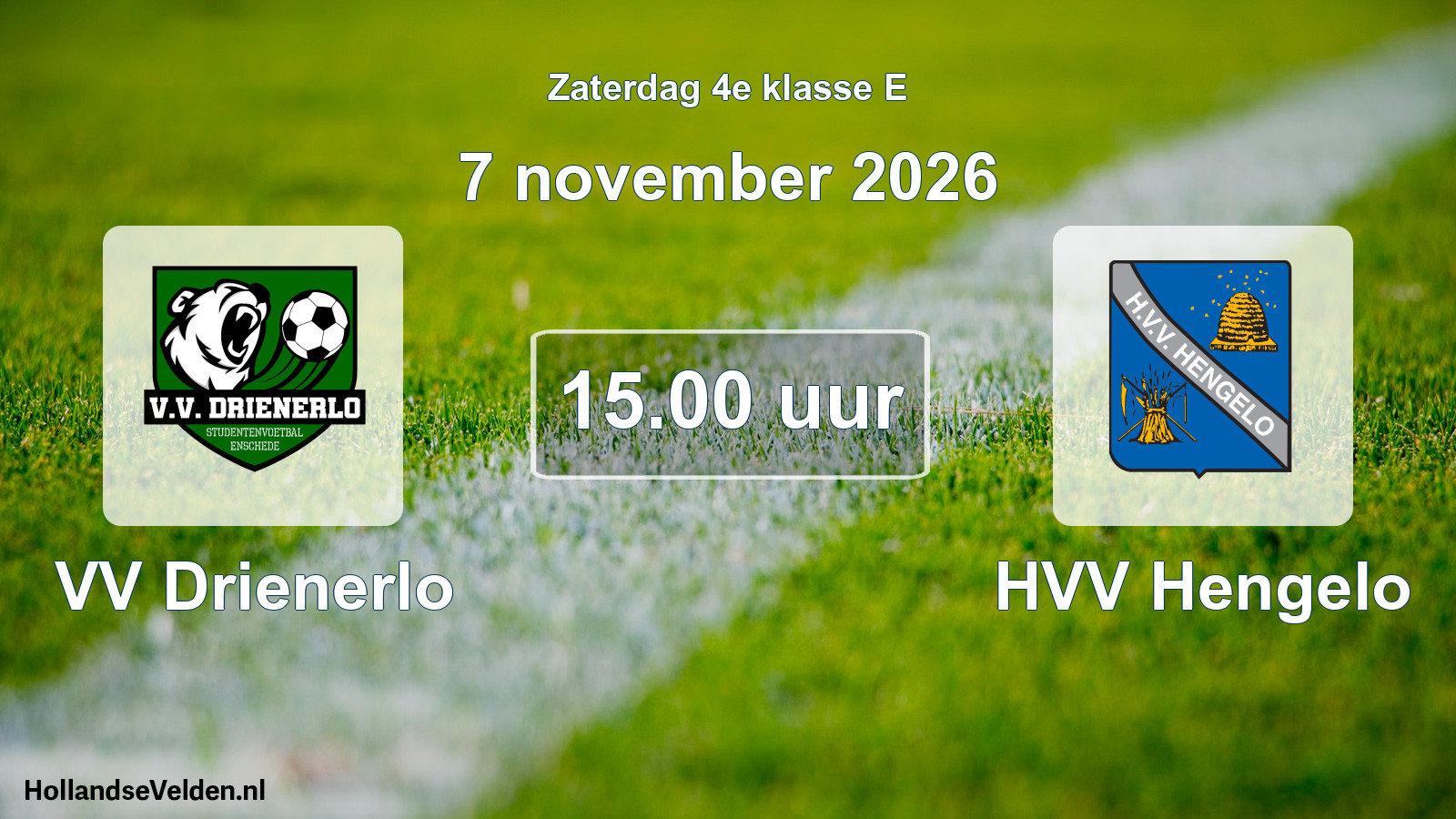 Geplande wedstrijd: VV Drienerlo - HVV Hengelo (7 november 2026)