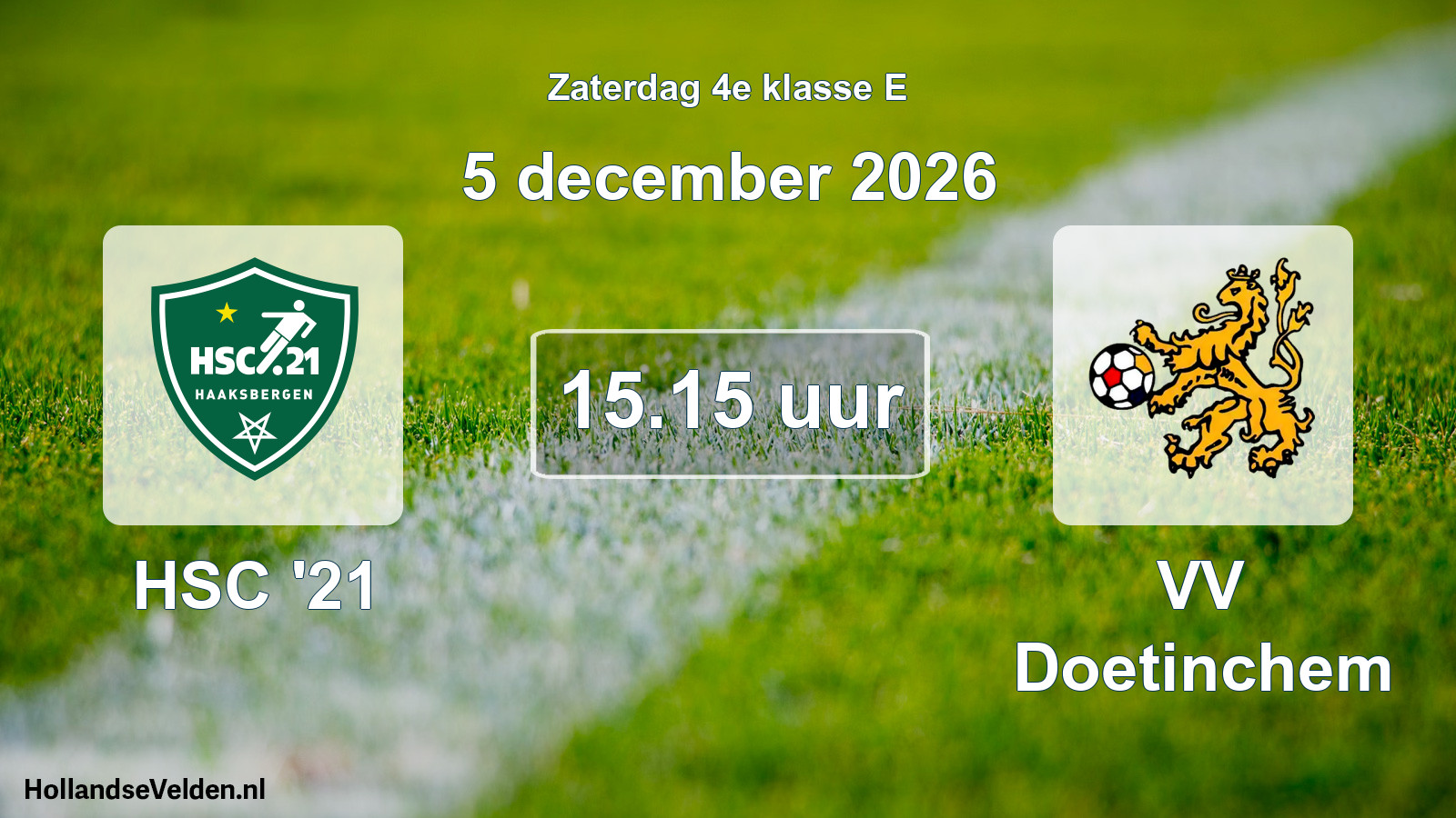 Scheduled Match: HSC '21 - VV Doetinchem (5 December 2026)
