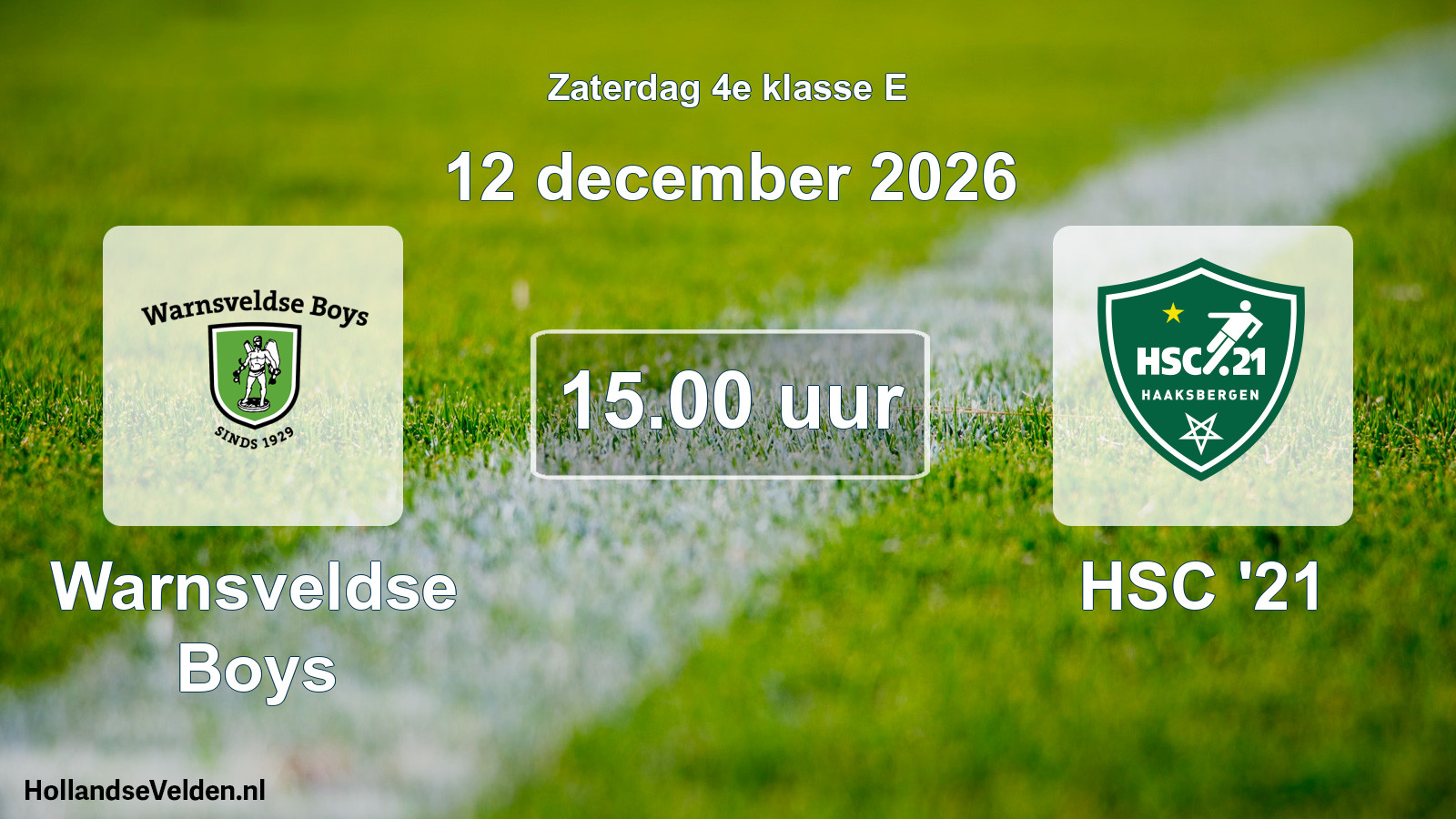 Scheduled Match: Warnsveldse Boys - HSC '21 (12 December 2026)