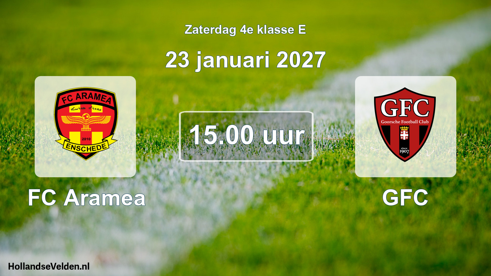 Geplande wedstrijd: FC Aramea - GFC (23 januari 2027)