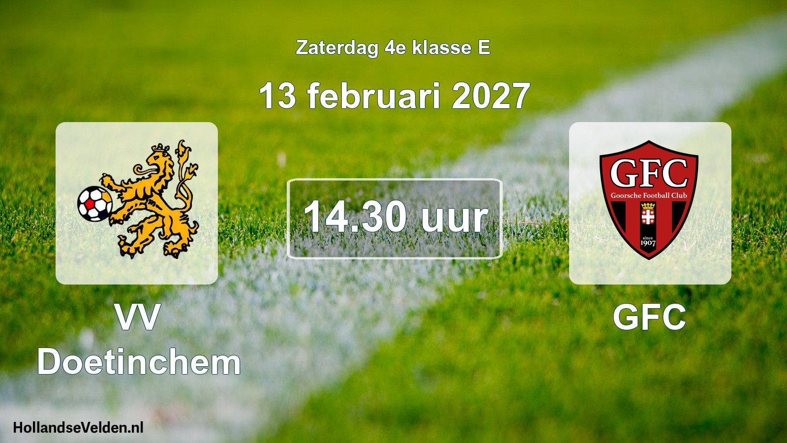 Geplande wedstrijd: VV Doetinchem - GFC (13 februari 2027)