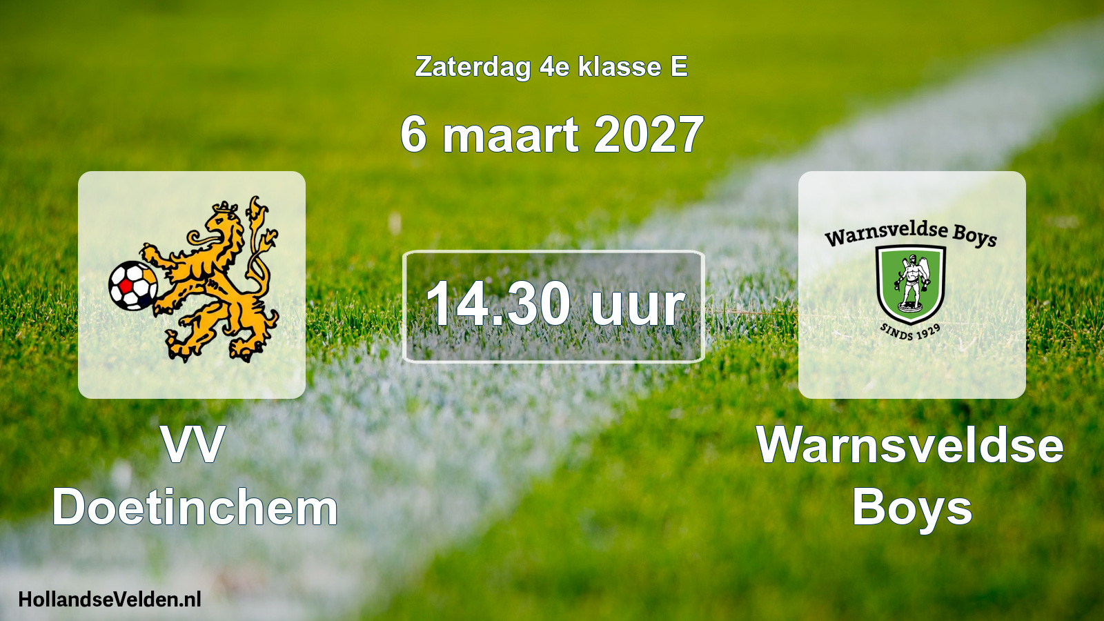 Geplande wedstrijd: VV Doetinchem - Warnsveldse Boys (6 maart 2027)