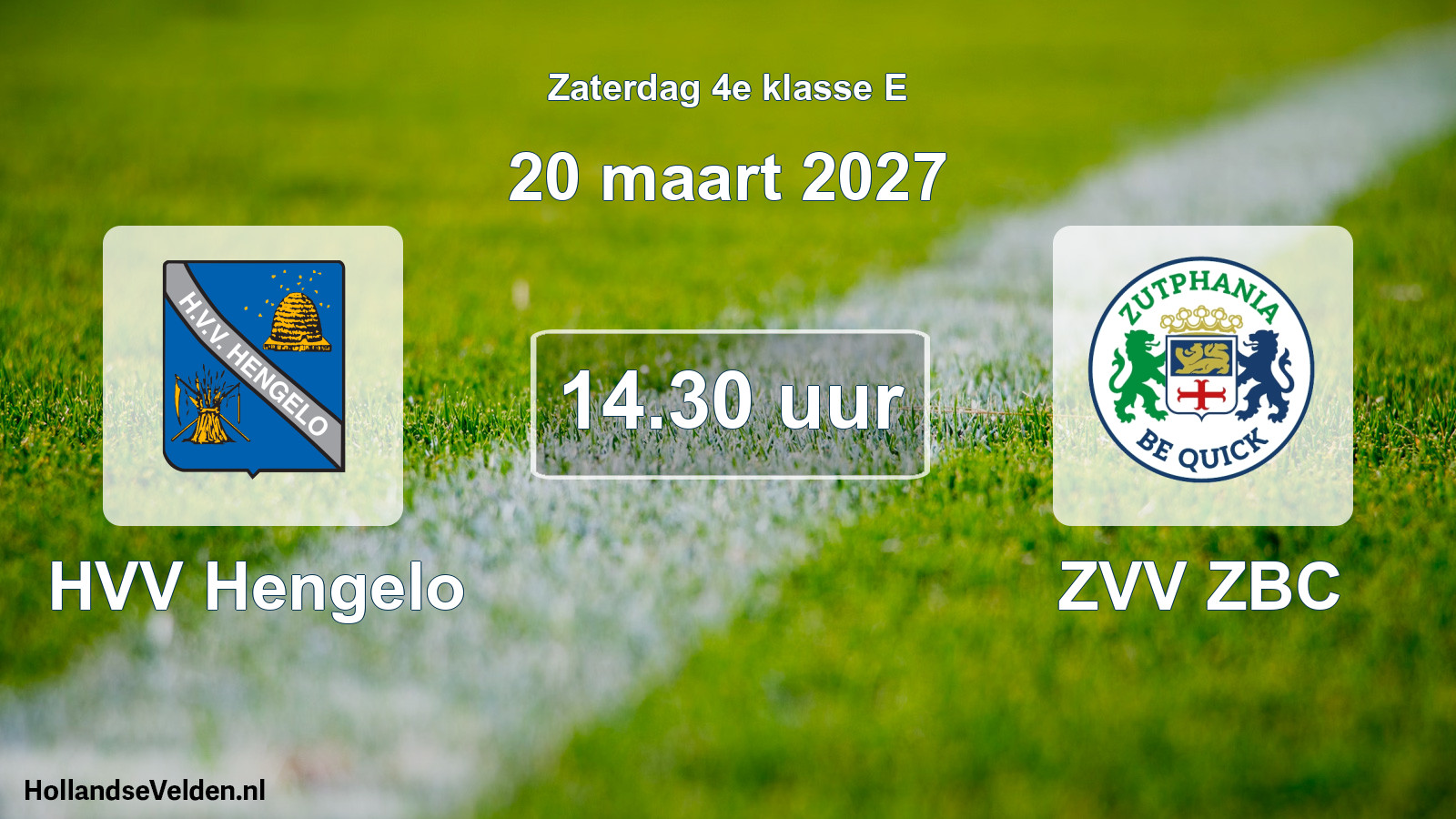 Geplande wedstrijd: HVV Hengelo - ZVV ZBC (20 maart 2027)