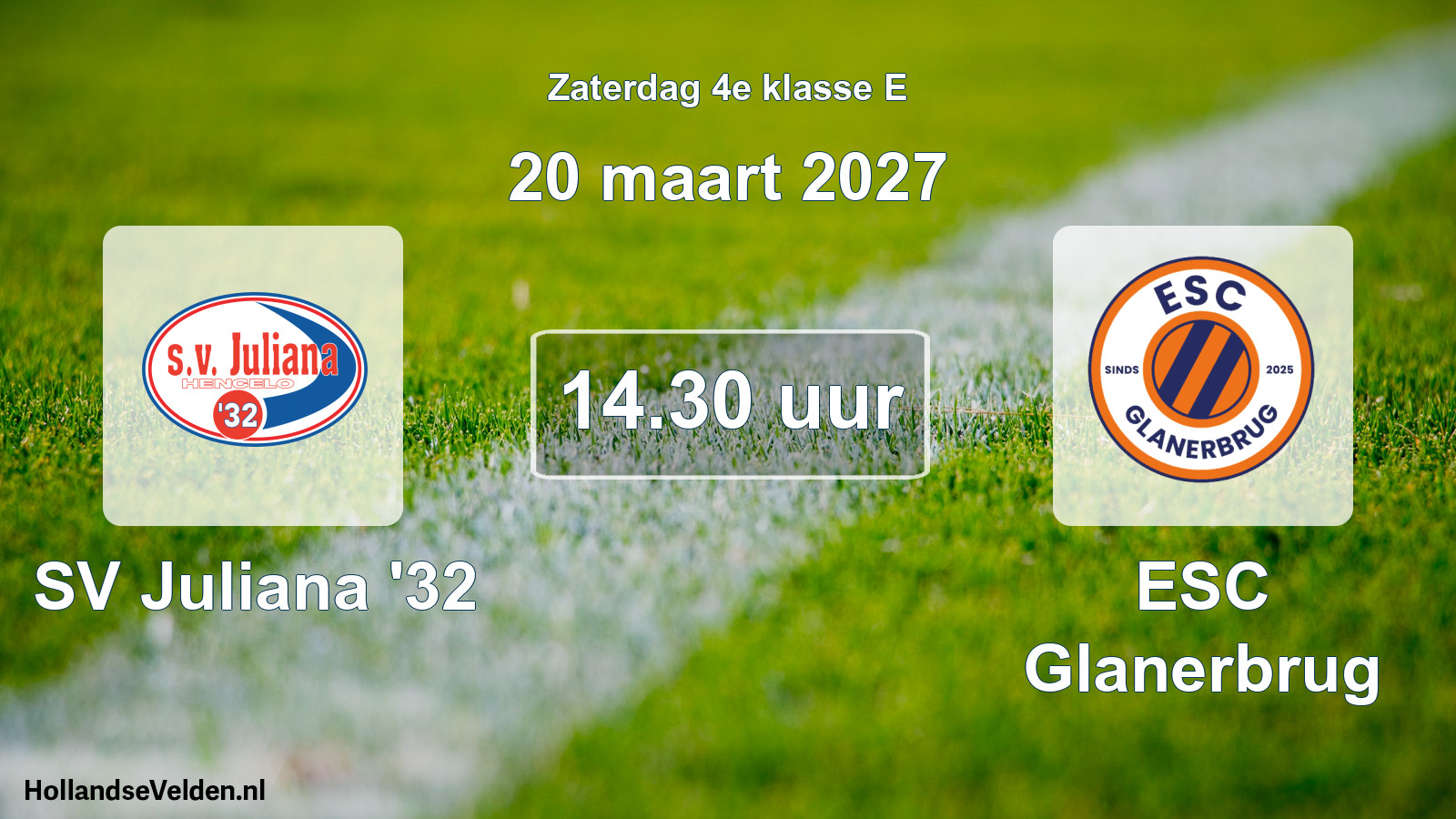 Geplande wedstrijd: SV Juliana '32 - ESC Glanerbrug (20 maart 2027)