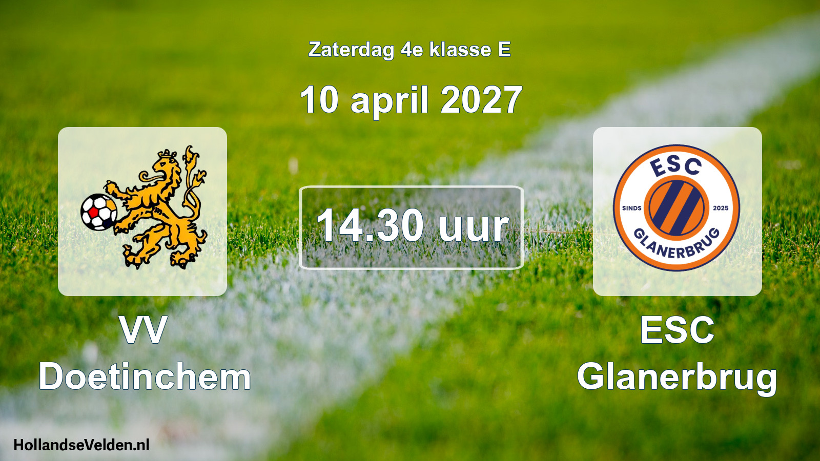 Geplande wedstrijd: VV Doetinchem - ESC Glanerbrug (10 april 2027)