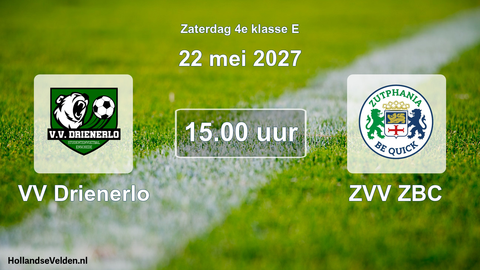Geplande wedstrijd: VV Drienerlo - ZVV ZBC (22 mei 2027)