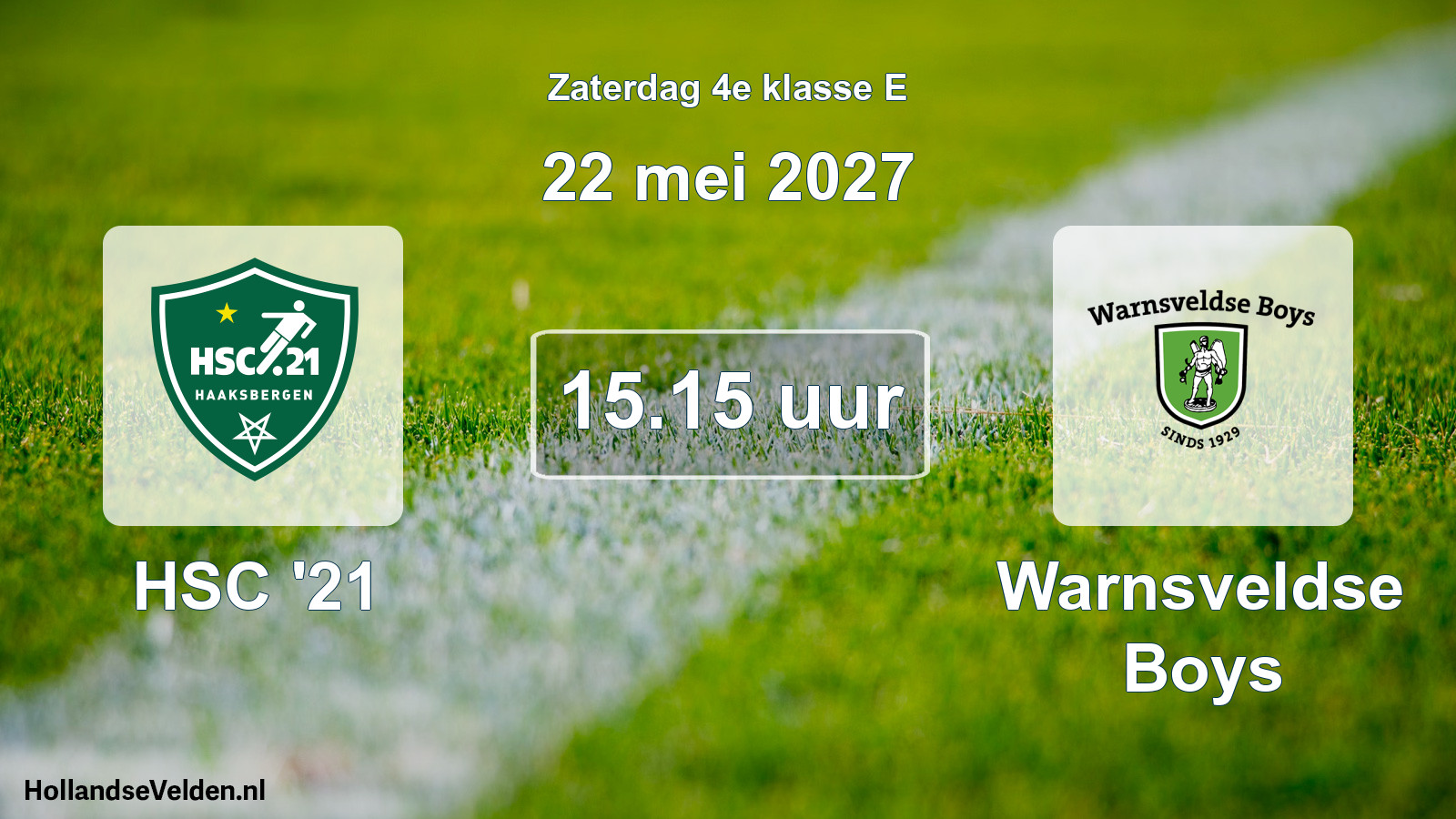 Scheduled Match: HSC '21 - Warnsveldse Boys (22 May 2027)